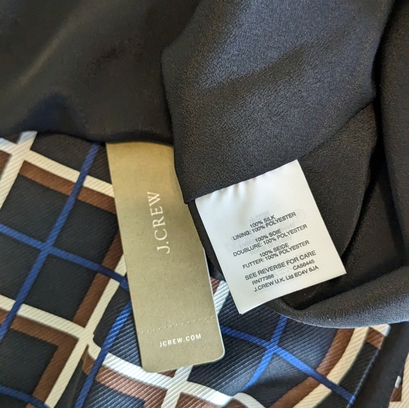 NWT J. Crew Silk Twill Windowpane Midi Dress Sz 12 Style F5452 - Picture 7 of 7